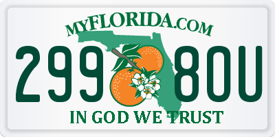 FL license plate 2998OU