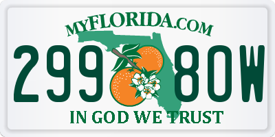 FL license plate 2998OW