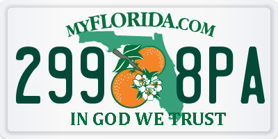 FL license plate 2998PA