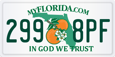 FL license plate 2998PF