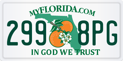 FL license plate 2998PG