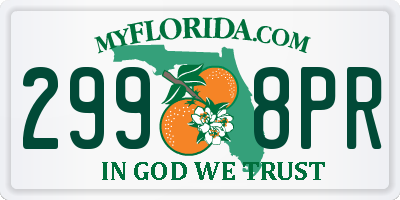 FL license plate 2998PR