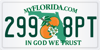 FL license plate 2998PT