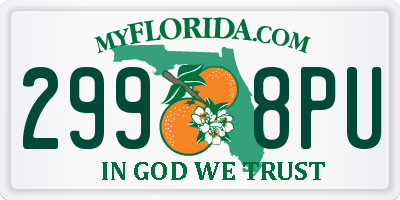 FL license plate 2998PU