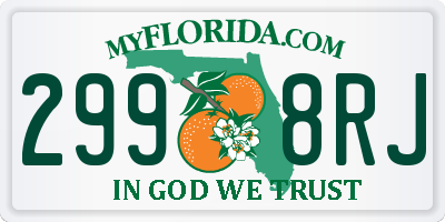 FL license plate 2998RJ