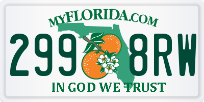 FL license plate 2998RW