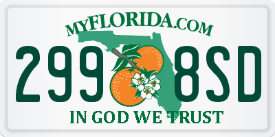 FL license plate 2998SD