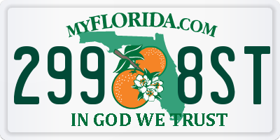 FL license plate 2998ST