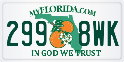 FL license plate 2998WK