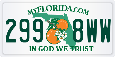 FL license plate 2998WW