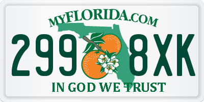 FL license plate 2998XK
