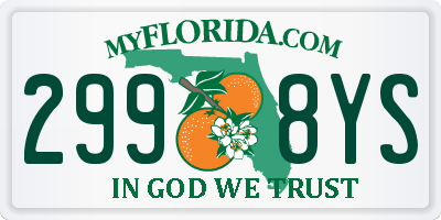 FL license plate 2998YS