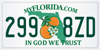 FL license plate 2998ZD