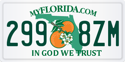 FL license plate 2998ZM
