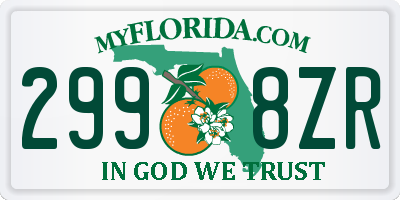 FL license plate 2998ZR