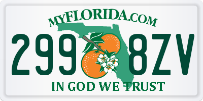 FL license plate 2998ZV