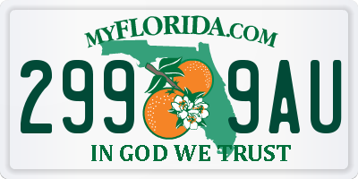 FL license plate 2999AU