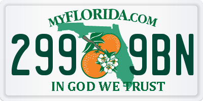 FL license plate 2999BN