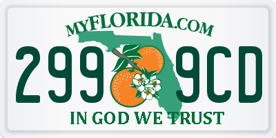 FL license plate 2999CD