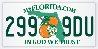 FL license plate 2999DU