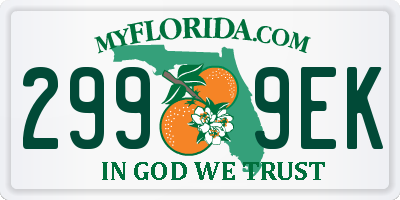 FL license plate 2999EK
