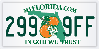 FL license plate 2999FF