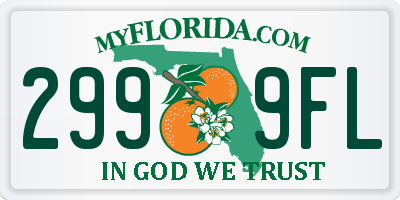FL license plate 2999FL
