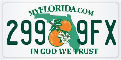 FL license plate 2999FX
