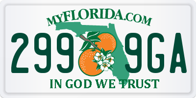 FL license plate 2999GA