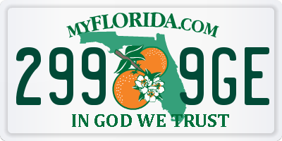 FL license plate 2999GE