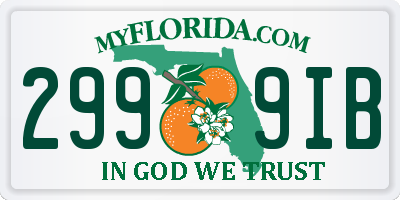FL license plate 2999IB