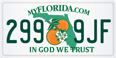 FL license plate 2999JF