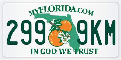 FL license plate 2999KM