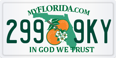 FL license plate 2999KY