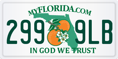 FL license plate 2999LB