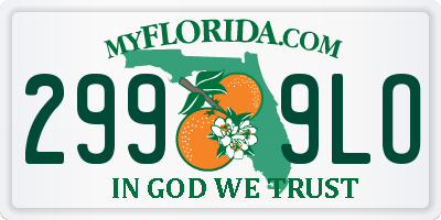 FL license plate 2999LO