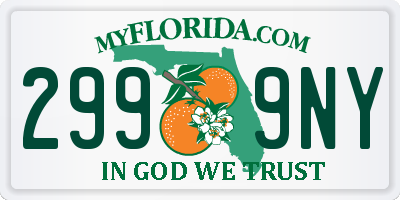 FL license plate 2999NY