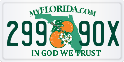 FL license plate 2999OX