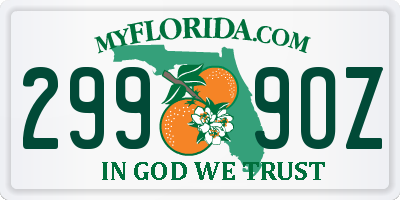 FL license plate 2999OZ