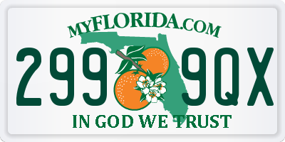 FL license plate 2999QX