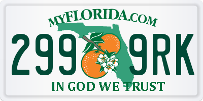 FL license plate 2999RK
