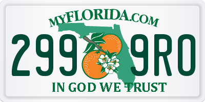 FL license plate 2999RO