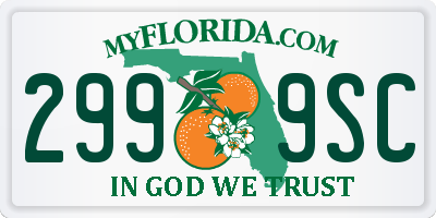 FL license plate 2999SC