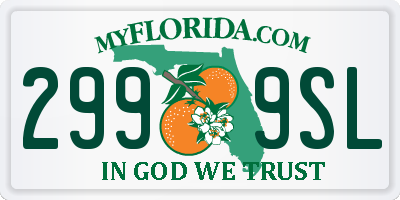 FL license plate 2999SL