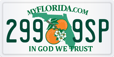 FL license plate 2999SP