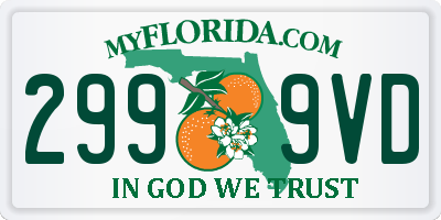 FL license plate 2999VD