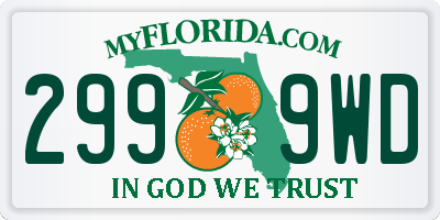 FL license plate 2999WD
