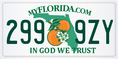 FL license plate 2999ZY