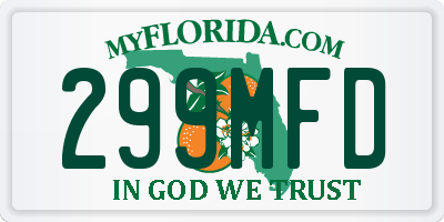 FL license plate 299MFD