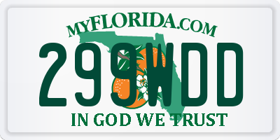 FL license plate 299WDD